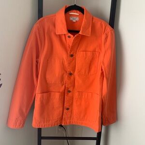 Men’s Small J Crew Wallace and Barnes Chore Jacket Duck Canvas in Orange